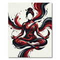 Zen Cherry Ink Flow Abstract Art Rug