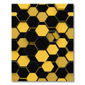 Modern Black and Yellow Geometric Honeycomb Rug