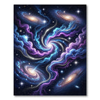 Cosmic Blue Purple Swirling Nebula Rug