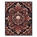 Ornate Bronze Seashell Foliate Scroll Rug