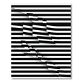 Bold Black White Intertwined Stripes Rug