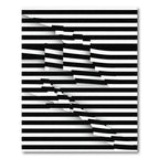 Bold Black White Intertwined Stripes Rug