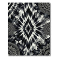 Monochromatic Tie Dye Mandalas and Zigzags Rug
