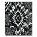 Monochromatic Tie Dye Mandalas and Zigzags Rug