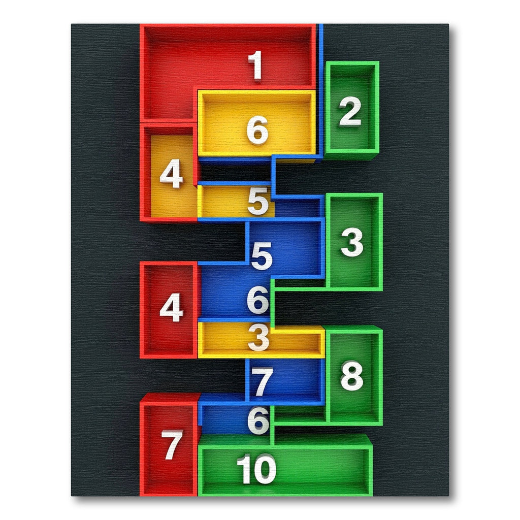 Geometric Multi Colored Interlocking Block Arrangement Rug