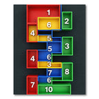 Geometric Multi Colored Interlocking Block Arrangement Rug
