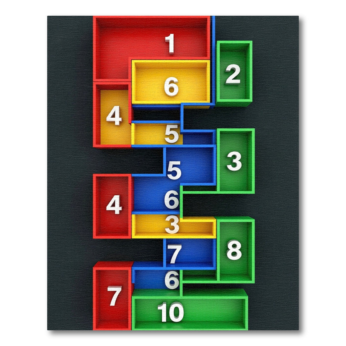 Geometric Multi Colored Interlocking Block Arrangement Rug