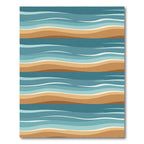 Wavy Coastal Blue and Sand Layers Rug