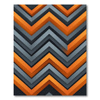 Modern Orange and Charcoal Geometric Zigzag Rug