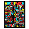 Bold Geometric Abstract Alphabet Rug