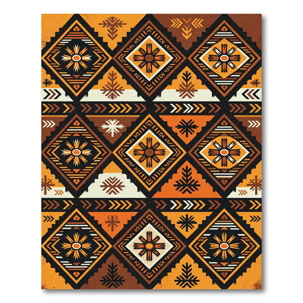 Warm Earthy Tones Diamond Sunburst Rug