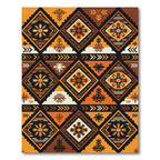 Warm Earthy Tones Diamond Sunburst Rug