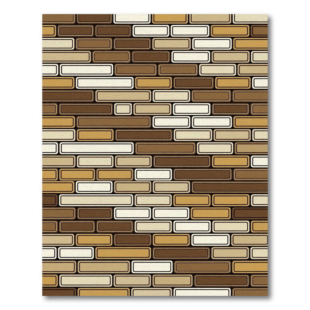 Modern Abstract Earthy Toned Brick Collage Rug