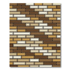 Modern Abstract Earthy Toned Brick Collage Rug