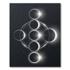 Celestial Monochrome Lunar Phase Art Rug