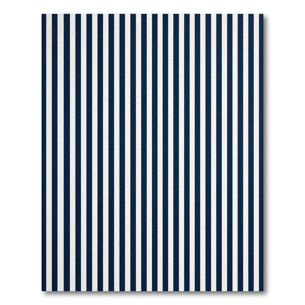 Classic Navy White Vertical Stripe Rug