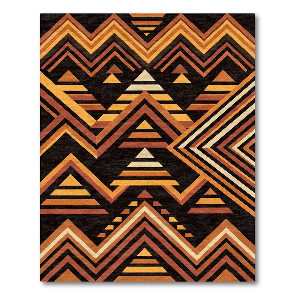 Earthy Geometric Chevron Aztec Area Rug