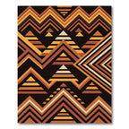 Earthy Geometric Chevron Aztec Area Rug