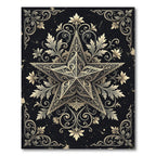 Ornate Golden Star Baroque Filigree Rug