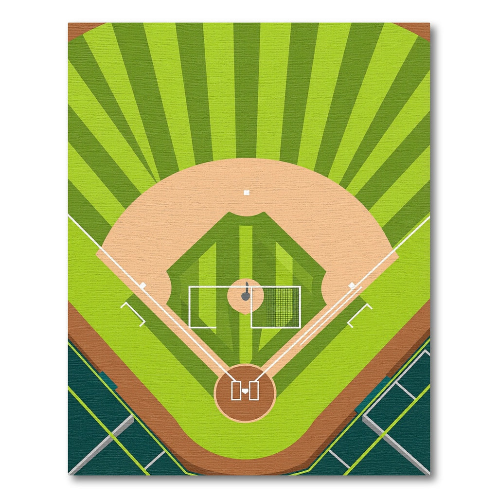Minimalist Green Baseball Diamond Field Rug