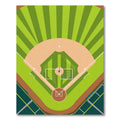 Minimalist Green Baseball Diamond Field Rug