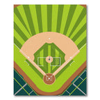 Minimalist Green Baseball Diamond Field Rug
