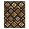 Earthy Brown Geometric Diamond Tile Rug