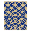 Bold Navy Blue Geometric Arch Grid Rug