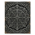 Ornate Silver Baroque Filigree Medallion Rug