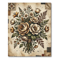 Vintage Sepia Floral Bouquet Arrangement Rug