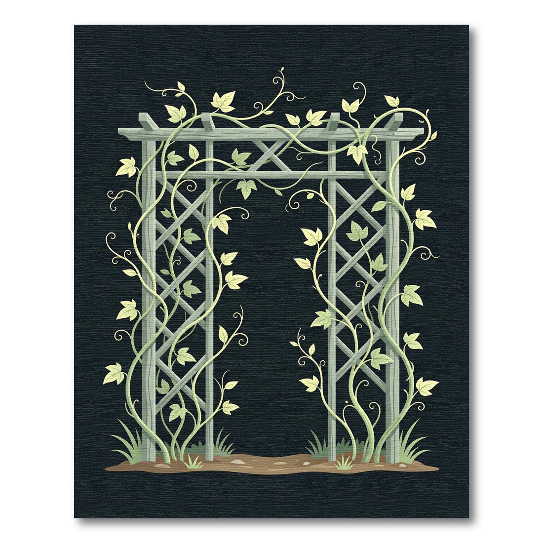 Elegant Ivy Trellis Garden Arch Rug