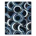 Modern Abstract Blue Gray Geometric Circles Rug