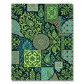 Green Blue Orange Medallion Paisley Collage Rug