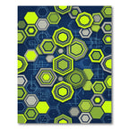 Modern Neon Geometric Hexagon Abstract Rug