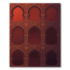 Deep Red Arch Medallion Symmetry Rug