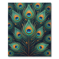 Vibrant Peacock Feather Teal Gold Art Rug