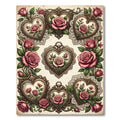 Pink Rose Heart Locket Ornate Rug