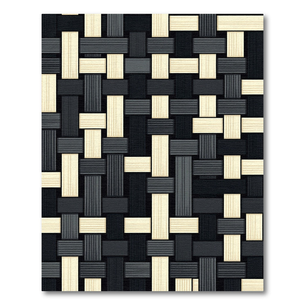 Monochrome Woven Grid Geometric Rug