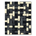 Monochrome Woven Grid Geometric Rug