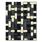 Monochrome Woven Grid Geometric Rug
