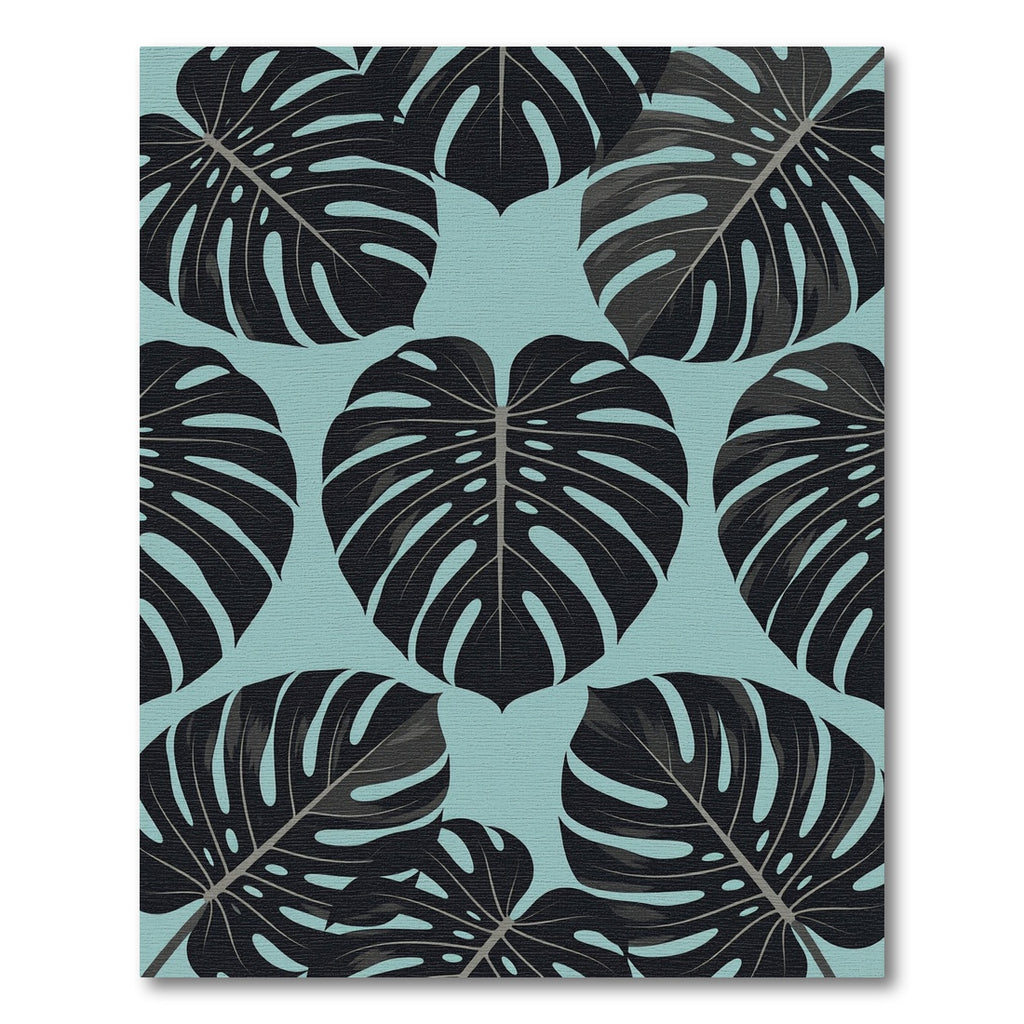 Lush Tropical Monstera Leaf Teal Rug