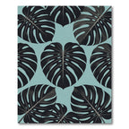 Lush Tropical Monstera Leaf Teal Rug