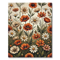 Vibrant Orange Daisy Meadow Floral Rug