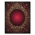 Luxurious Crimson Gold Filigree Medallion Rug