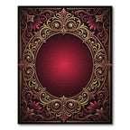 Luxurious Crimson Gold Filigree Medallion Rug