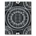Modern Monochrome Circular Soccer Stadium Grid Rug