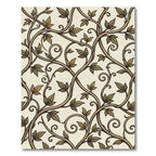 Earthy Vine Scroll Swirl Rug