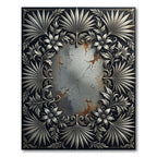 Silver Metallic Botanical Filigree Embellishment Rug