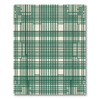 Dark Green White Intersecting Grid Rug