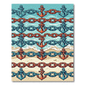 Nautical Anchor and Chain Coastal Horizon Rug